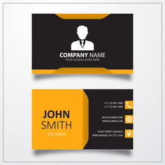 Business man icon. Business card vector template.