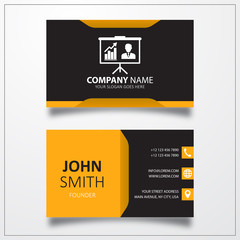 Statistic board icon.Business card vector template.