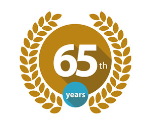 65th years gold circle anniversary logo