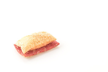 mini pie biscuit with strawberry jam