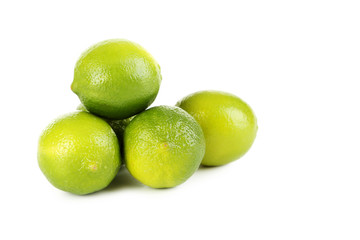 Lime fruits isolated on a white background