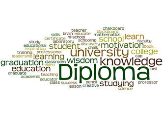 Diploma, word cloud concept 8