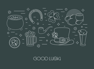 Patricks day line icon concept. Flat design. Vector