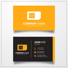 Sim card sign icon. Business card vector template.