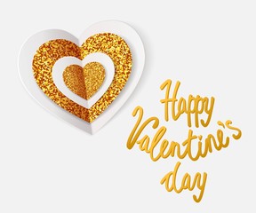 LOVE YOU -  Greeting card for Valentines Day. Happy Valentines Day Background. Vector illustration.