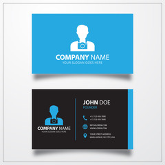 Photographer icon. Business card vector template.