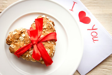 Valentine's day card and cookie