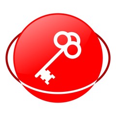 Red icon, old key vector ilustration