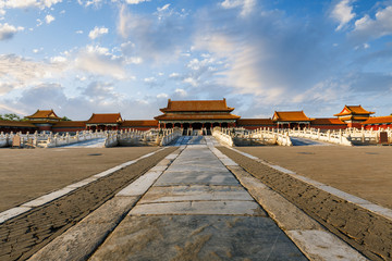 The ancient royal palaces of the Forbidden City in Beijing, China