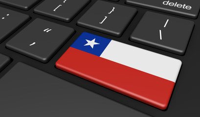 Chile Flag Computer Button Key