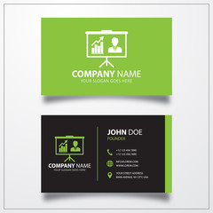 Statistic board icon.Business card vector template.