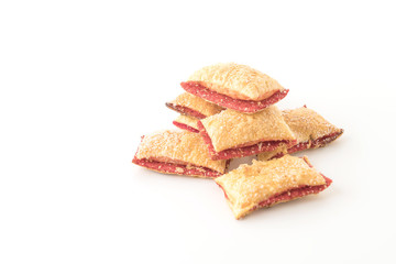 mini pie biscuit with strawberry jam