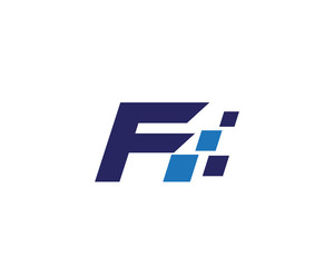 F digital letter logo