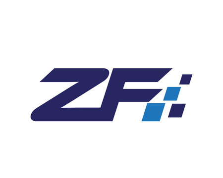 ZF digital letter logo