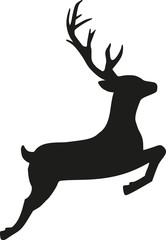 Fototapeta na wymiar Jumping reindeer silhouette