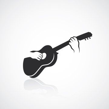 Playing a guitar