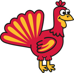 Cute cartoon turkey