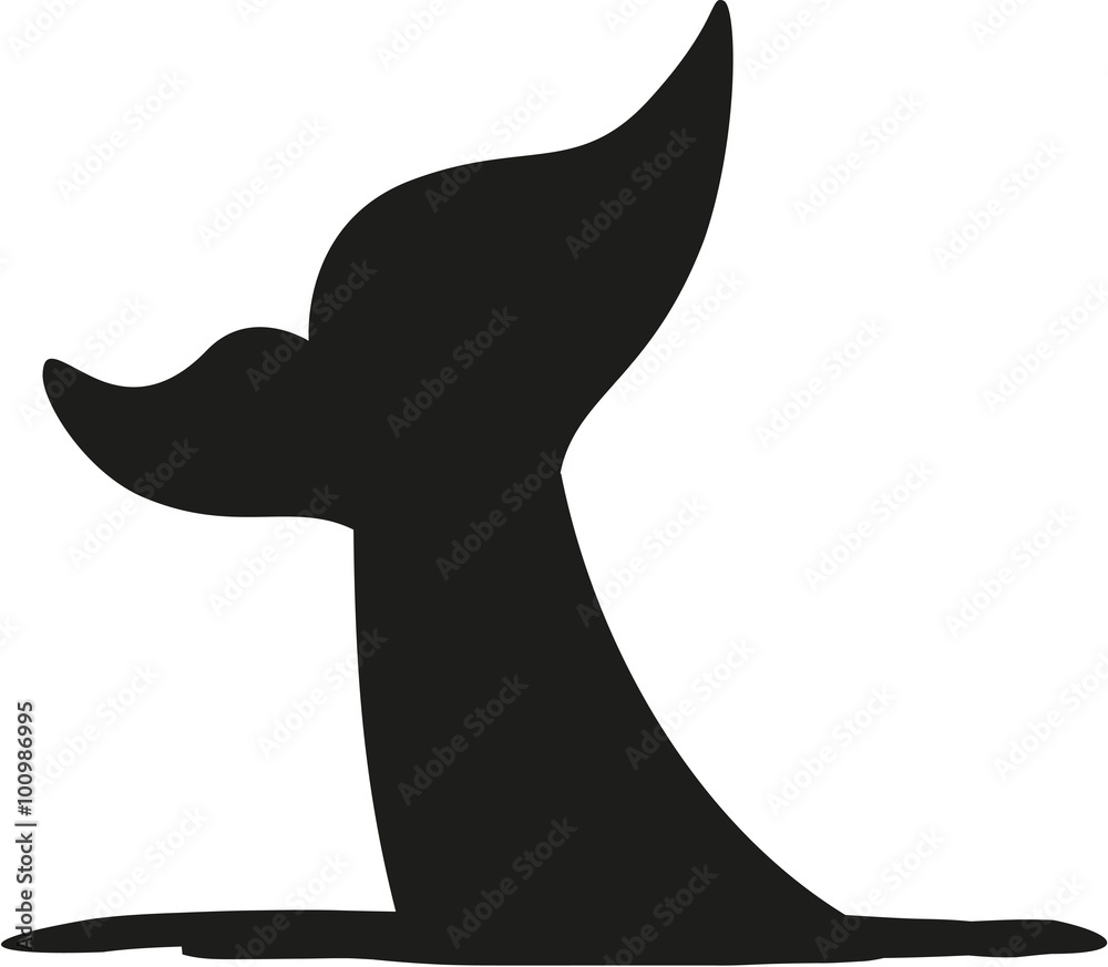 Wall mural Silhouette of a whale fin