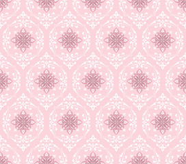 Seamless white texture on light pink.