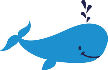 Cute whale spray water