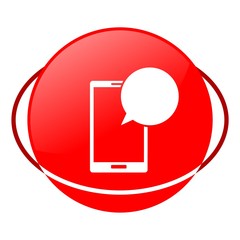 Red icon, phone sms vector ilustration