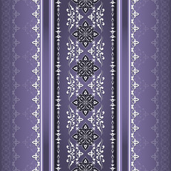 Vintage white seamless  border on violet.