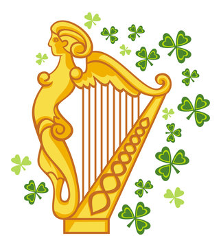 Golden Irish Harp