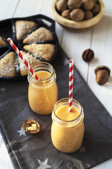 Pumpkin pie and pumpkin milkshake