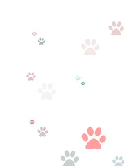 Coloured random paw print design © blusora