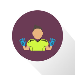 Color football goalkeeper icon
