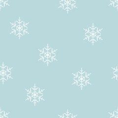 Naklejka na ściany i meble Seamless pattern with snowflake. Winter season background. Vector illustration