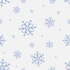 Fototapeta na wymiar Seamless pattern with snowflake. Winter season background. Vector illustration