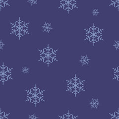Fototapeta na wymiar Seamless pattern with snowflake. Winter season background. Vector illustration