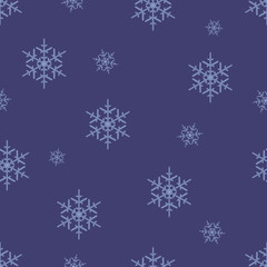 Seamless pattern with snowflake. Winter season background. Vector illustration