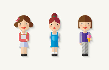 student, kid icon set