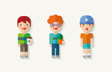 student, kid icon set