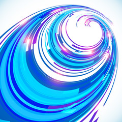 Abstract blue techno perspective spiral background