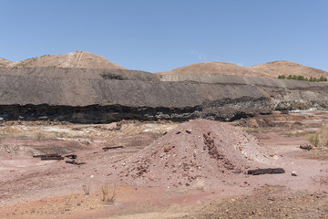 paisajes del enclave minero de Río tinto en la provincia de Huelva, Andalucía