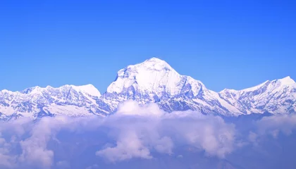 Crédence en verre imprimé Dhaulagiri Montagne Dhaulagiri au lever du soleil, Himalaya
