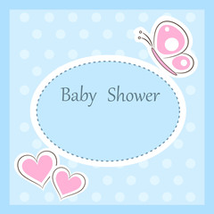 Baby shower invitation, vector illustration.