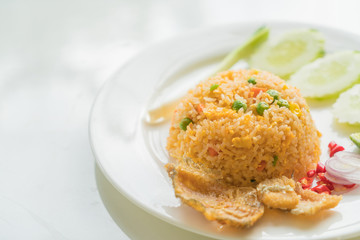 Fried Rice with Crispy Gourami Fish