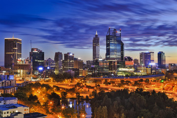 Obraz premium Perth CBD park sunrise