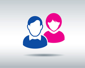 Fototapeta premium Human portrait and Icon. Vector Illustration.
