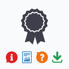 Award medal icon. Best guarantee symbol.