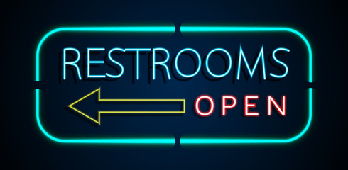 Background of neon signs restrooms