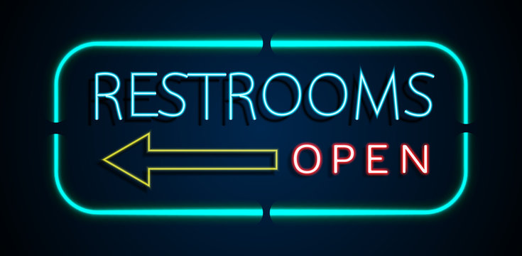 Background of neon signs restrooms