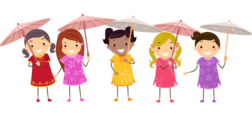 Stickman Kids Chinese Dress