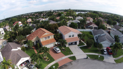 Suburban homes aerial view - 100996377