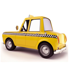 Cartoon yellow taxi