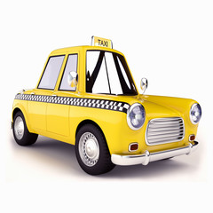 Cartoon yellow taxi